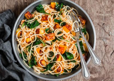 spaghetti-kuerbiswuerfel