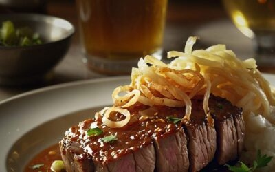 Kalbsfilet mit Bier-Zwiebel-Sauce