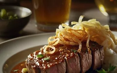 Kalbsfilet mit Bier-Zwiebel-Sauce