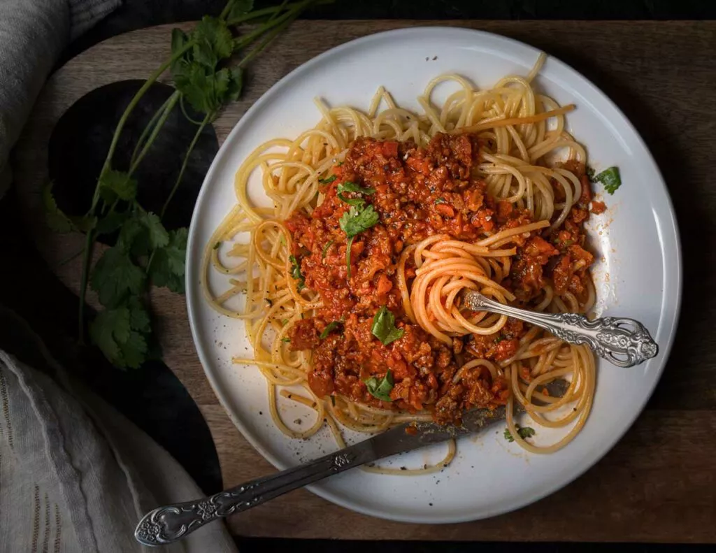 Spaghetti Bolognese vegan