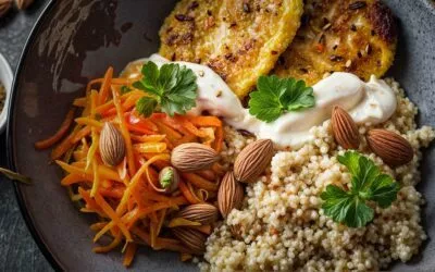 Couscous mit Möhren und gebratenem Halloumi