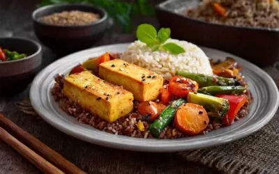 Gebackener Tofu mit Gemüse