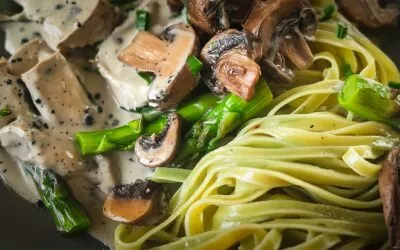 Tagliatelle mit Spargel und Champignons