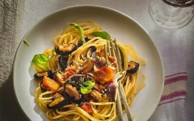 Linguine mit Auberginen