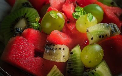 Wassermelonen Kiwi Traubensalat