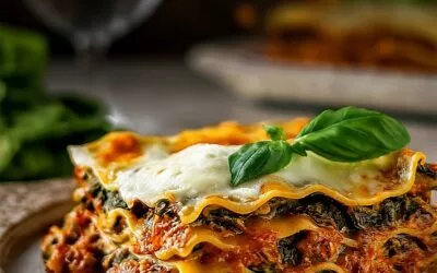 Gemüse-Lasagne mit Spinat, Ricotta und Tomatensauce