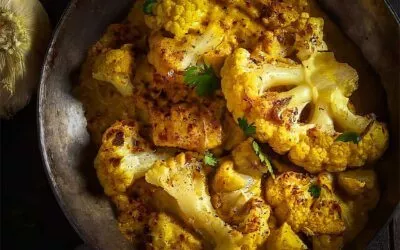 Im Ofen geschmorter Blumenkohl mit Kokos-Currysauce