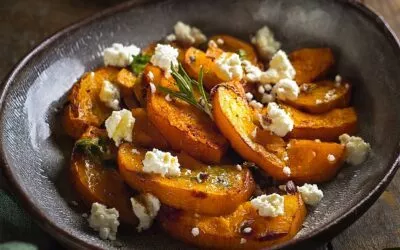 Kürbis-Kartoffelpfanne mit Feta