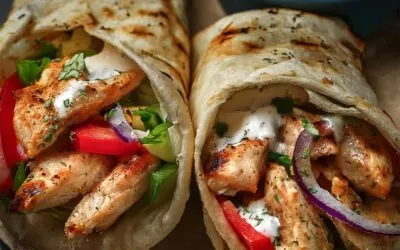 Griechisches Hähnchen-Gyros mit Tzatziki