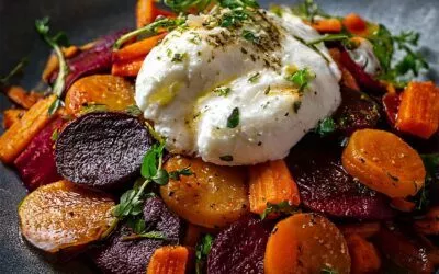 Gerösteter Rote-Bete-und-Karotten-Salat mit Burrata