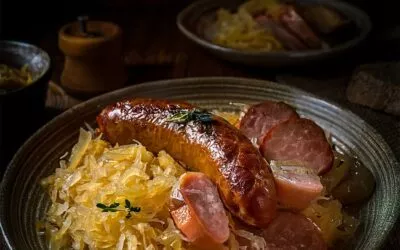 Sauerkraut mit Kassler und Bratwurst