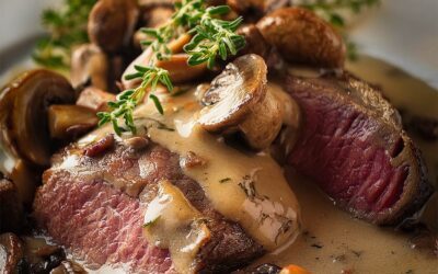 Zartes Wildschweinfilet mit Pilzen und Balsamico-Sahnesoße