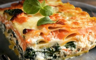 Lachs-Lasagne mit Spinat