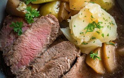 Gekochtes Rindfleisch mit Apfel-Meerrettich-Sauce
