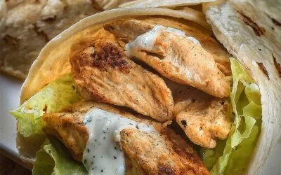 Hähnchen-Wraps mit Knoblauchsauce