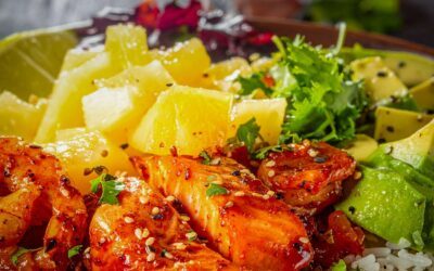 Honig-Lachs-Garnelen-Bowl