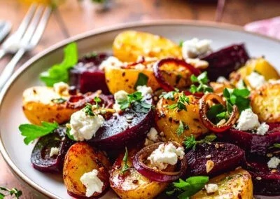 Kartoffeln mit Rote Bete und Feta