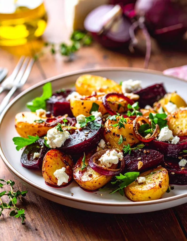 Kartoffeln mit Rote Bete und Feta