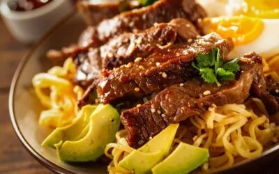 Teriyaki Rind mit Nudeln