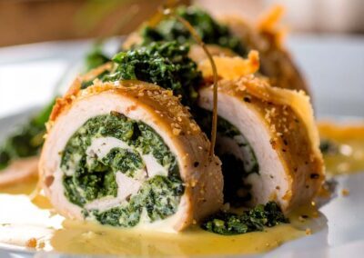 Hähnchenroulade mit Spinatcreme