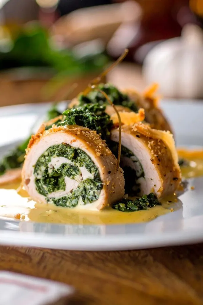 Hähnchenroulade mit Spinatcreme