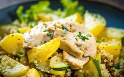 Hähnchenbrust-Zucchini-Pfanne mit Quinoa und frischem Thymian