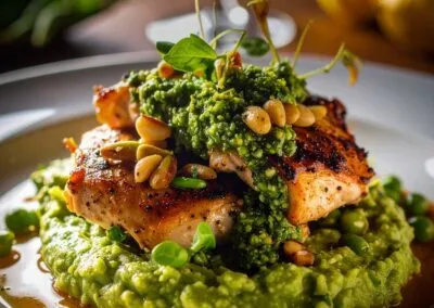 Haehnchen-Medaillons-mit-Baerlauch-Pesto