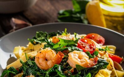 Tagliatelle mit Garnelen, Rucola & Kirschtomaten