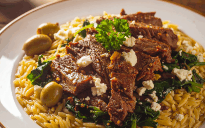 Griechische Rinderfilet-Kritharaki-Pfanne