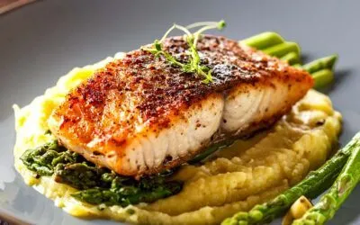 Gebratenes Zanderfilet auf Bärlauch-Kartoffelpüree